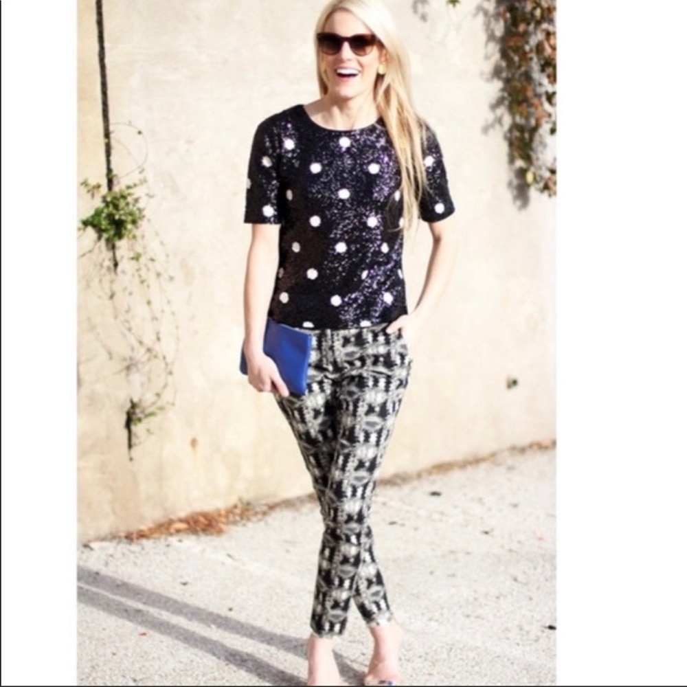 ✨Blogger’s J Crew Sequin Polka Dot Top